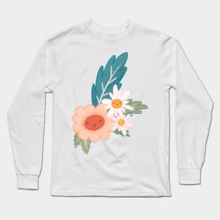 Cute Happy Flower Bunch Long Sleeve T-Shirt